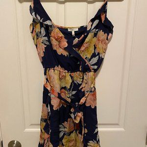 Joie Silk Floral Flutter Faux Wrap Dress